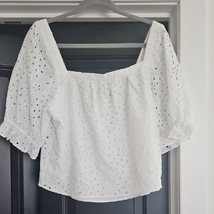 NEVER WORN! 1. State White Puff Sleeve Cropped Blouse